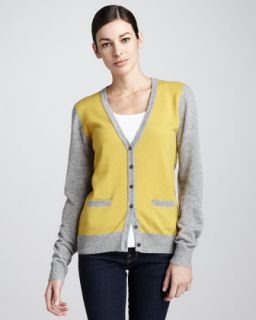 Two Toned Cashmere Cardigan