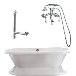 Giagni LW1 PC Wescott Dual Tub with Plinth, Drain and Faucet with Hand Shower
