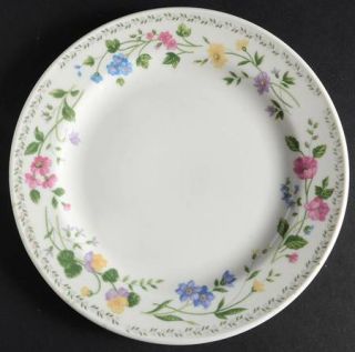 Excel English Garden Salad Plate, Fine China Dinnerware   White With Flowers  St