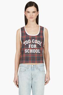 Filles A Papa Grey And Red Plaid Too Cool For School Lola Top