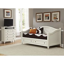 Bermuda Brushed White Daybed And Tv Media Chest Set