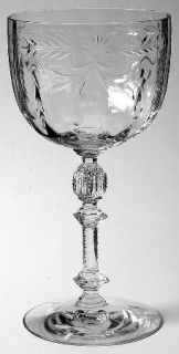Fostoria Marlboro Water Goblet   Stem 6008, Cut 717,Optic
