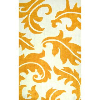 Nuloom Hand tufted Leaves Synthetics Gold Rug (7 6 X 9 6 )