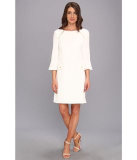 Adrianna Papell Pocket Detail Shift Womens Dress (White)