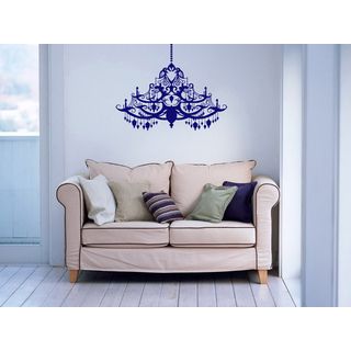 Glossy Blue Chandelier Vinyl Wall Decal (Glossy blueEasy to applyDimensions 25 inches wide x 35 inches long )