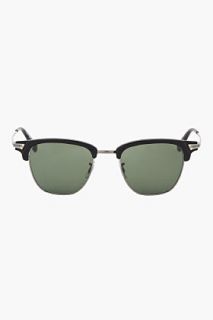 Oliver Peoples Black And Pewter Banks Sunglasses