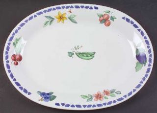 Pfaltzgraff Summer Garden 14 Oval Serving Platter, Fine China Dinnerware   Ston