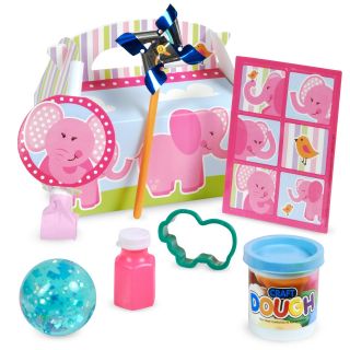 Pink Elephants 1st Birthday Party Favor Box