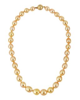 Gold South Sea Pearl Necklace, 9 12mm