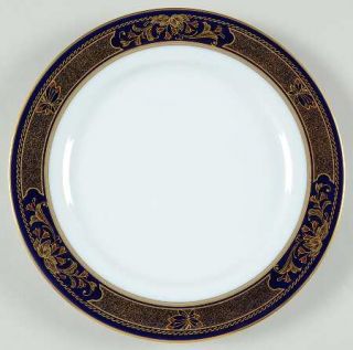Noritake Grenoble Salad Plate, Fine China Dinnerware   Legacy,Blue&Gold Bands,Go