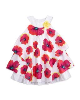 Hibiscus Print Dress w/Pickups, 2 4