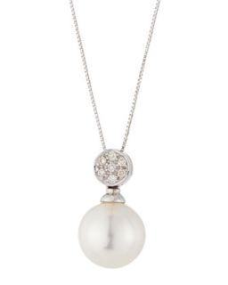 South Sea Pearl Diamond Bale Pendant Necklace