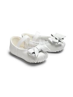 Bloch Infants Ayva Bow Strap Ballerina Flats   White
