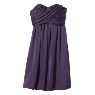 TEVOLIO Womens Plus Size Satin Strapless Dress   Shiny Plum   24W