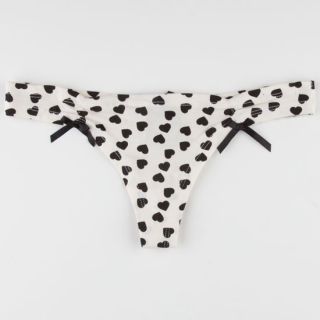 Heart Print Thong Ivory In Sizes Small, Medium, Large For Women 228974160