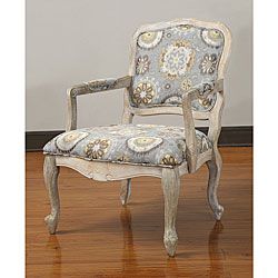 Monroe Accent Chair (Cream/aqua/soft brownsUpholstery fill 1.8 densitySeat height 18.5 inchesDimensions 38 inches high x 26 inches wide x 30 inches deep )