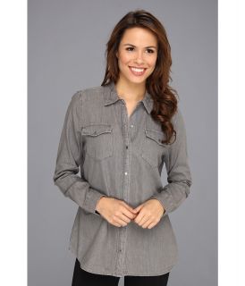 Jones New York Sullivan Shirt Womens Long Sleeve Button Up (Gray)