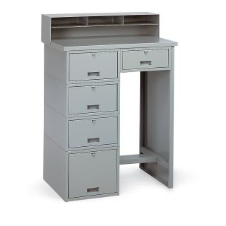 Lyon Five Drawer Shop Desk   33X20x53   Putty