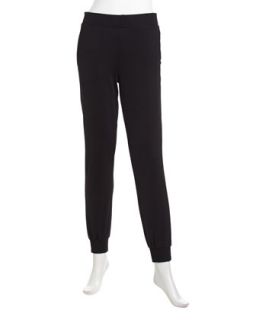 Relaxed Stretch Knit Pull On Pants, Black