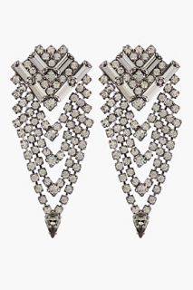 Dannijo Gunmetal And Black Crystal Mariella Earrngs