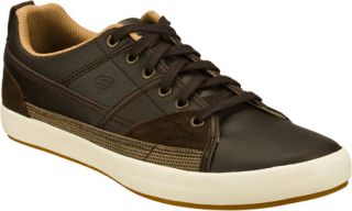 Mens Skechers Relaxed Fit Planfix Romelo   Brown Sneakers